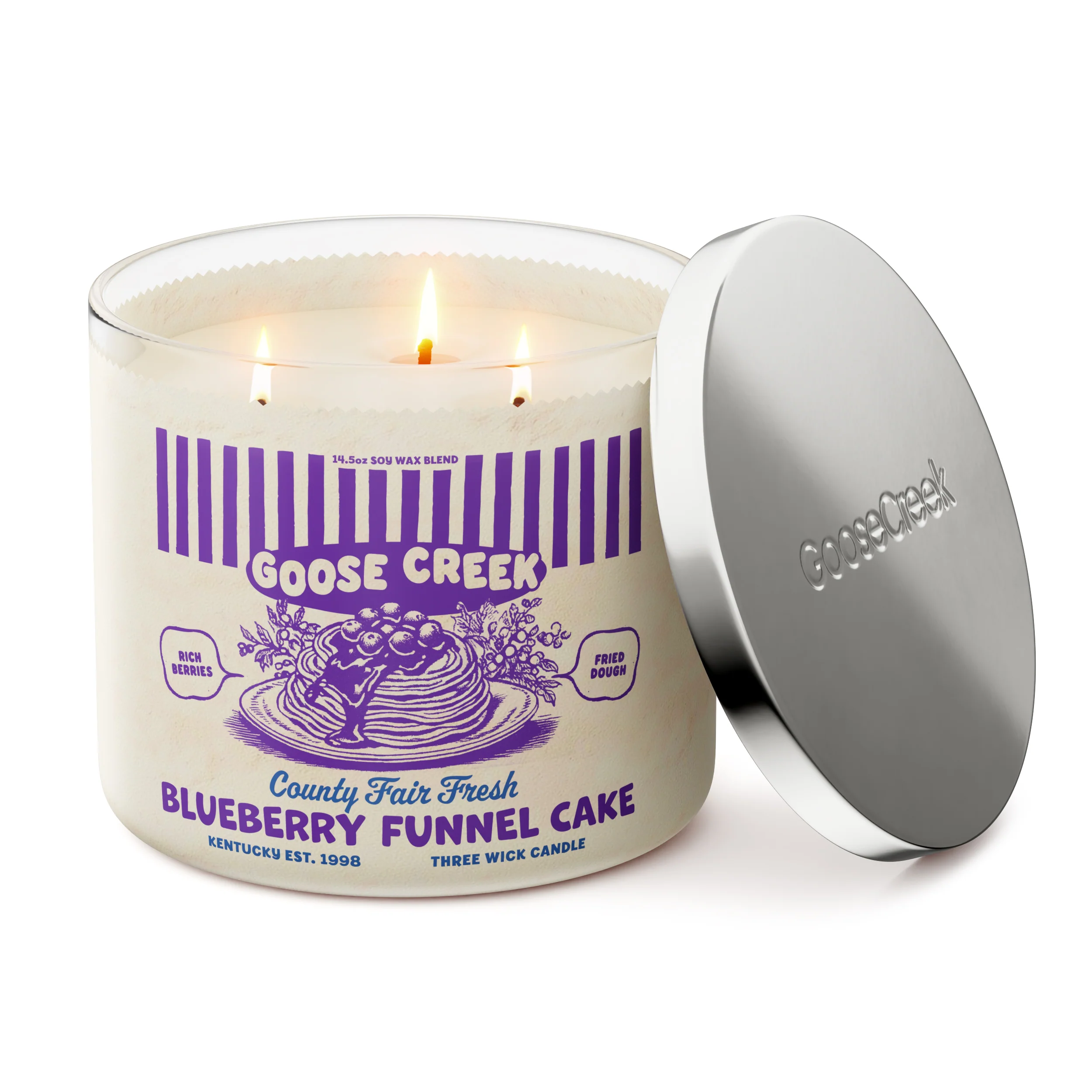Blueberry Funnel Cake 3-Wick Candle - Image 3