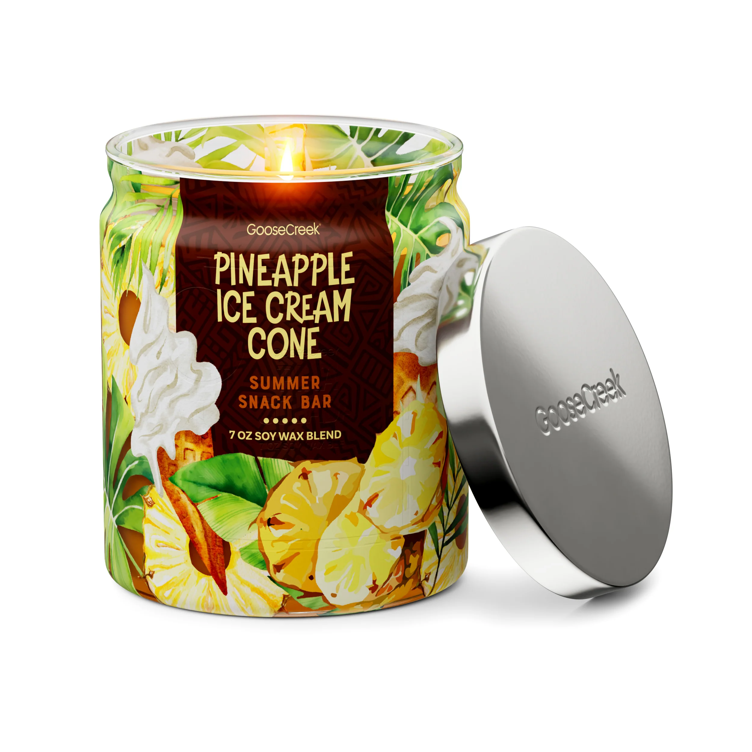 Pineapple Ice Cream Cone 7oz Single Wick Candle - Image 2