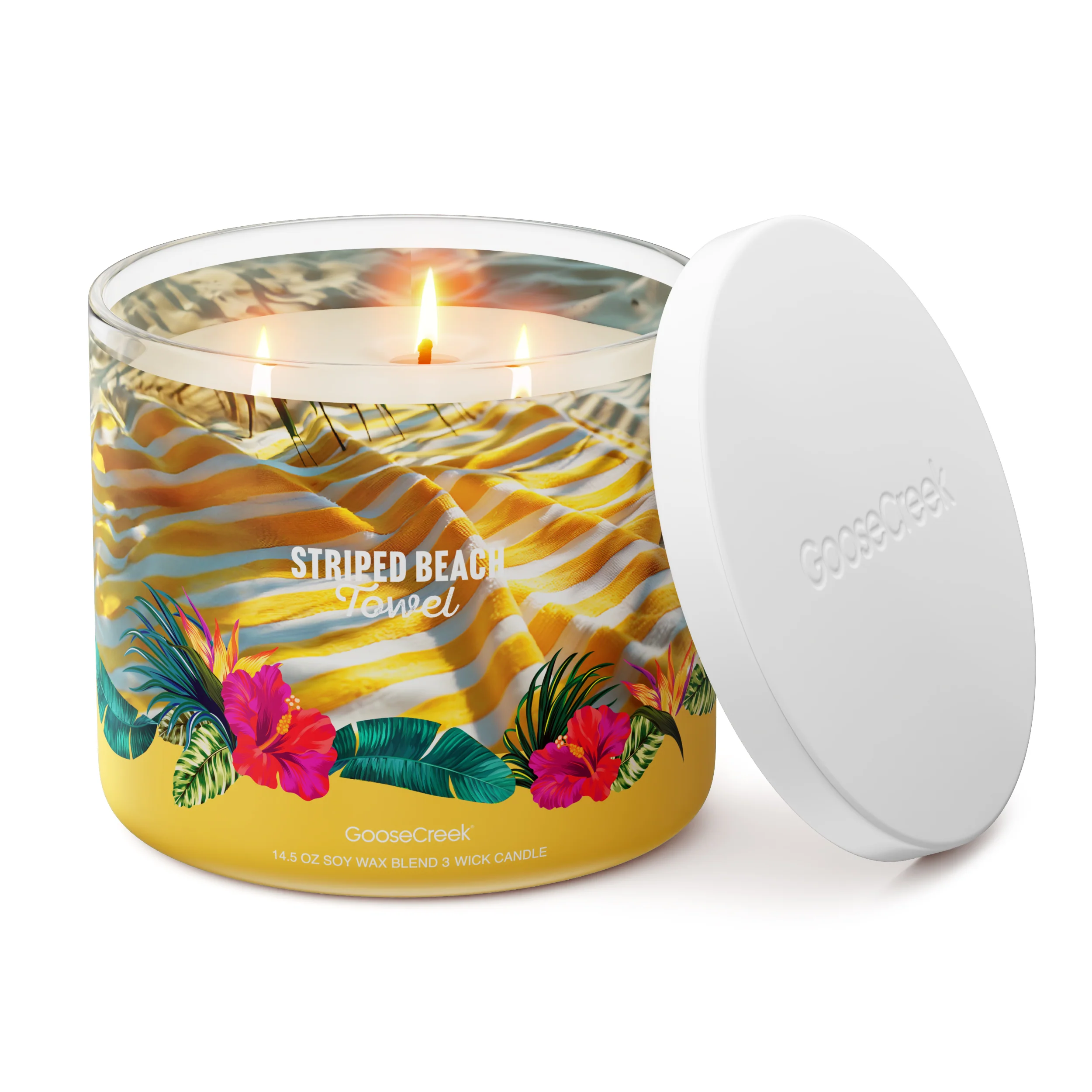 Striped Beach Towel 3-Wick Candle - Image 3